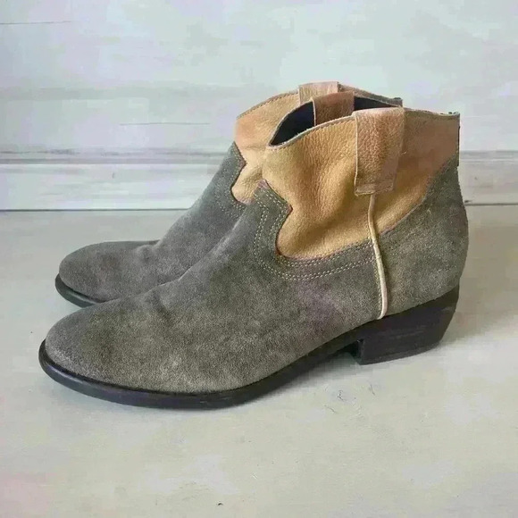 Steve Madden Womens 7.5 Western Cowgirl‎ Suede Booties Leather Round Boots Boho - Picture 4 of 10